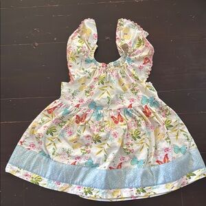 Matilda Jane Floral shirt with Yellow and Blue butterflies Girls size 8